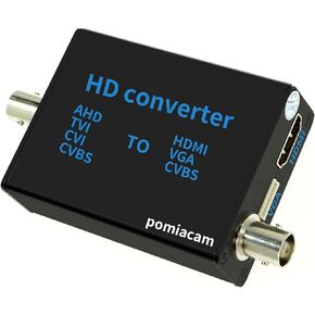 BNC to HDMI Video Signal convertor , 4-in-1 Composite CVBS AHD TVI CVI to HDMI Video Converter Adapter Supporting BNC Cable to HDMI VGA BNC(CVBS) for Camera /DVR/ CCTV Security System