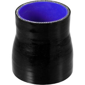 Motoforti Universal Straight Reducer Hose Silicone Hose Coupler Intercooler Tube 4-Ply Reinforced Intake Reducer Intercooler Pipe, 38mm-45mm, Silicone, Black