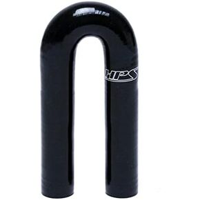 HPS 1/2" ID, Silicone 180 Degree U Bend Elbow Coupler Hose, High Temp 4-Ply Reinforced, Leg Length on Each Side: 4-1/2", 80 Psi Max. Pressure, SEC-8812-BLK, Silicone, Black