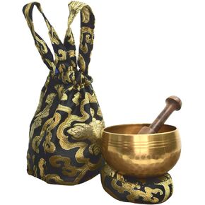 Brass Singing Bowl - Nepal- 3-inch Diameter Gem Perfect Polished - Handcrafted Sound Therapy Meditation Bowl - in every meditation accessories kit - singing bowl set - mindfulness.