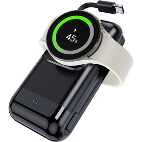 leChivée Portable Samsung Watch Charger, Galaxy Watch Charger for Samsung Watch 6/6 Classic/5/4/3, 6000 mAh Samsung Watch and Phone Charger for Samsung S24/S23/ S22/Z Fold 5/ Flip 5