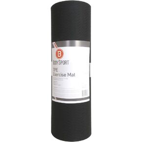 Body Sport TPE Personal Exercise Mat, Exercise Equipment for Yoga, Pilates, and Fitness Routines, Black