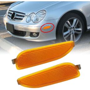 1 Pair Driver and Passenger Side Marker Light Turn Signal Lamp Compatible with Mercedes CLK 320 350 500 2003 2004 2005 2006 2007 2008 2009 Replace# MB2532100 MB2533100