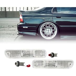 USR 94-95 Accord TURN SIGNAL BUMPER LIGHT – CLEAR Bumper Lamps (Left + Right) Pair - Compatible with 1994-1995 Accord 2D Coupe & 4D Sedan All Models 5th Generation (JDM CLEAR BUMPER LIGHTS)