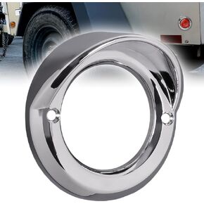 TRUE MODS 2 inch Round LED Marker Light Chrome Visor Bezel [Install-On-Grommet] for SIL2006 SIL2010 LED Trailer Marker Lights
