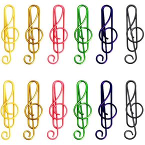 50 Pieces Music Paper Clips Musical Notes Clips Note Style Paper Clips Holders Clamps for Desk Bookmark Office School