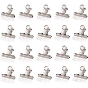 Metal Bulldog Clips, 1.25 Inches, Pack of 20 (Silver)