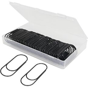 Large Paper Clips, Jumbo Paper Clip, Planner, 2 inch / 50mm, Smooth, Cute, 50 Pack (Black)