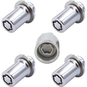 MOTOKU Set of 5 Stainless Steel M12 x 1.5 Anti Theft 1.73" Height Longer Ones Wheel Lock Lug Nut with Key for Toyota Corolla Tundra Tacoma Highlander Fj Cruiser 4Runner for Lexus GS300 GS430 GX460