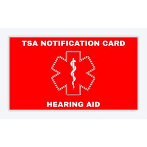 Hearing Aid TSA Notification Wallet Air Travel Card - Quantity (1)