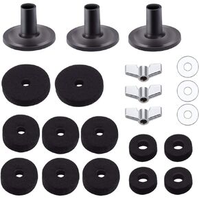21 Pieces Cymbal Replacement Accessories, Amadget Cymbal Felts Hi-Hat Clutch Felt Hi Hat Cup Felt Cymbal Sleeves with Base Wing Nuts Replacement and Cymbal Washer for cymbal stackers