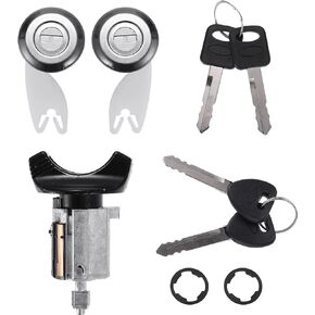 NO.C42150 Car Ignition Switch Lock Cylinder Front Door Lock Cylinder w/ Key for Ford F150 F250 F350 Pickup 1992-1995 / Ignition Lock Cylinder Starter / Left Right Door Lock / 1 Set