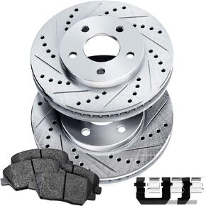 PowerSport Rear Brakes and Rotors Kit |Rear Brake Pads| Brake Rotors and Pads| Ceramic Brake Pads and Rotors |fits 2008-2017 Honda Accord, 2009-2014 Acura TSX