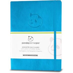Panda Planner Pro Daily Journal - Undated 6-Month Productivity & Happiness Organizer for Goal Setting & Gratitude - Softcover 8.5" x 11" Planner with Habit Tracker & To-Do List for Work, School, Home, and ADHD Management (Black)