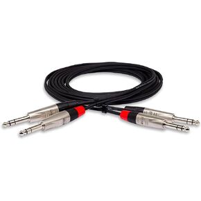 Hosa HSS-015X2 Dual REAN 1/4 in TRS to Same Pro Stereo Interconnect Cable, 15 Feet (HSS015X2)