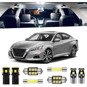 11-Pieces Altima Interior LED Lights Kit for Nissan Altima 2013 2014 2015 2016 2017 2018 2019 2020 2021 White 6000K Interior LED Lighting Package + License Plate Lights, Install Tool
