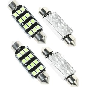 Dome Light Bulb,578 LED Extremely Bright Bulbs,Car Accessories 1.59" 6500K 2835 Chipsets 400LM Bulbs for LED Interior Door Lights 211-2 212-2 569 6411 6451 41mm 42mm (White, 4 PCS)