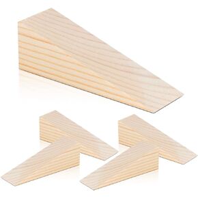20 Pack Wooden Wedges for Chair Caning Supplies, Non Slip Wood Door Stopper, Triangle Wood Block for Chair Caning Door Stop
