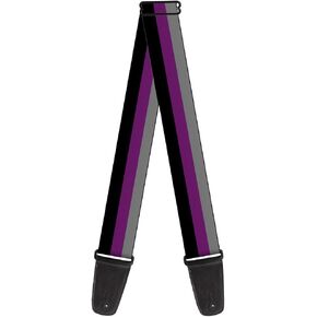 Guitar Strap Stripes Black Purple Gray 2 Inches Wide