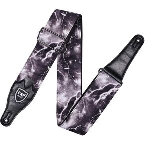 Guitar Strap Well made strap for Bass, Electric & Acoustic Guitars. Guitar Gift (black)