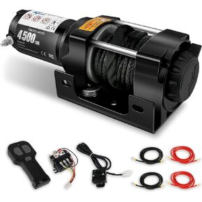 ونش 4500 رطل، ونش كهربائي 12 فولت لسحب ATV/UTV على الطرق الوعرة مع جهاز تحكم عن بعد لاسلكي ومقبض سلكي، دعامة تثبيت، مقاومة للماء IP66 in Kuwait