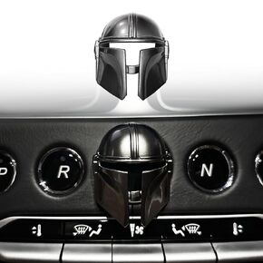 Mando Style Universal car Engine Start Stop Button Cover Anti-Scratch Push Start Button Protective Cover 3D Mando Sticker for Cool car Interior Gift for him Accessories (Tungsten Black)