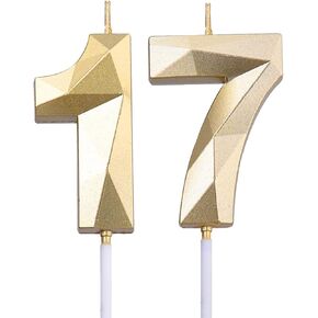 2 inch Pink 17 & 71 Birthday Candles, 3D Diamond Number 17th & 71st Cake Topper for Boys Girls Birthday Party Decorations Theme Party in Saudi Arabia
