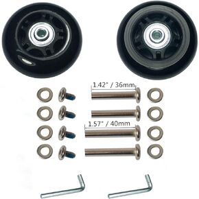 Mute Wear-Resistant Luggage Suitcase Replacement Wheels Kit Inline Outdoor Skate Replacement Wheels (68mm x 24mm)