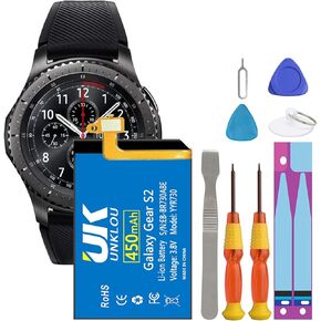Gear S2 Battery, Newest 450mAh Li-Polymer Replacement Battery for Samsmung Galaxy Gear S2 Frontier SM-R730 and Gear S2 Classic SM-R735 / Gear Sport SM-R600 with Repair Replacement Tool Kit