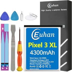 Google Pixel 3XL Battery, [Upgraded] Euhan 4300mAh Li-Polymer Replacement Battery for HTC Google Pixel 3 XL G013C with Repair Tool Kit [24 Month Service]