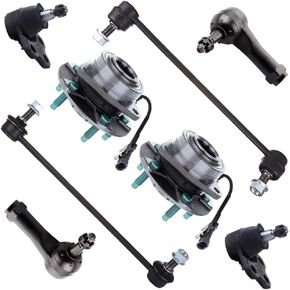 SCITOO 8pcs Wheel Hub Assembly Suspension Kit - Fit for Chevrolet Equinox for Pontiac Torrent for Saturn Vue Front Sway Bar End Link Outer Tie Rod End Lower Ball Joint Wheel Hub Bearing - 513189