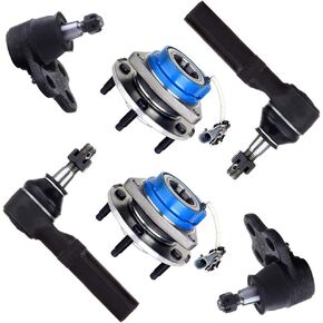 SCITOO 6pcs Wheel Hub Assembly Suspension Kit - Fit for Buick Century for Chevrolet Impala Monte Carlo for Oldsmobile for Pontiac Montana Outer Tie Rod End Lower Ball Joint Wheel Hub Bearing - 513121