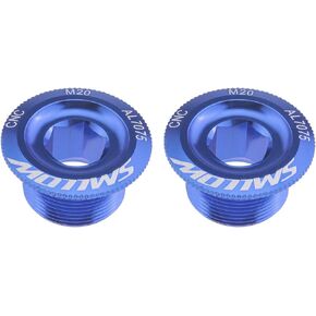 Create idea 2Pcs Blue Mountain Bike Bottom Bracket Cap Crankset Crank Arm Fixing Screws CNC Aluminum Alloy Compatible with Shimano HollowTech II Deore XT SLX Saint & Zee (MTB)