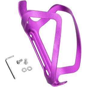 Bike Water Bottle Holder Universal Bicycle Bottle Cage with Screws,Durable, Lightweight,Great for Road and Mountain Bikes(Purple)