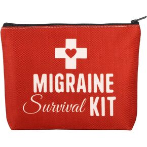 BWWKTOP Migraine Survival Kit Migraine Warriors Gifts Migraine Awareness Bags Migraine Fighter Gifts Migraine Pouch For Meds (Migraine KIT)