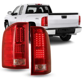 Winjet LED Taillights for [2007-2013 Chevy Silverado 1500] [2007 2008 2009 2010 2011 2012 2013 2014 Silverado 2500/3500] LED Tail lights Rear Lamps Driver and Passenger Side Clear