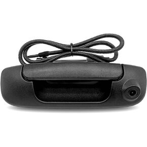 Tailgate Handle and Backup Rear View Camera, Compatible with 2002-2008 Dodge Ram 1500 2500 3500, Reverse Camera Waterproof Safety Night Vision RCA Connector, Color: Black
