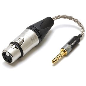 4.4mm Balanced Male to 4 Pin XLR Balanced Female Portable Headphone Adapter Cable 6N Single Crystal Silver Headphone Jack Convert Cable for Audio Players with 4.4mm Ports