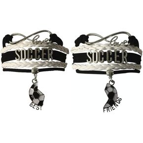 Infinity Collection Soccer Best Friend Bracelets - Soccer Gifts, Soccer Jewelry- Soccer Gifts for Best Friends