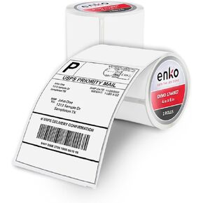 enKo Compatible Zebra 4x6 Label/Dymo Labels 1744907 (4 x 6") for Dymo Labelwriter 4XL Shipping Zebra Direct Thermal Printer (8 Rolls, 1760 Labels)