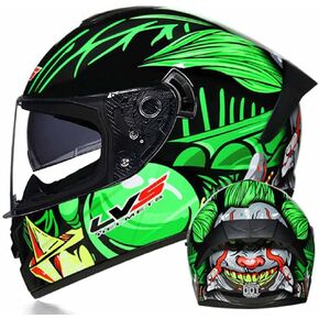 Full Face Motorcycle Helmet DOT Approved Motorbike Moped Street Bike Racing Crash Helmet, Men and Women