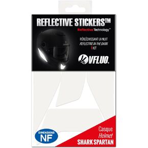 VFLUO - Kit of Reflective Stickers - Shark Spartan™ Motorcycle Helmet - Approved Stripes FR - 3M™ Technology - High Visibility & Strength - Discreet & Design - Maximum Grip - Black