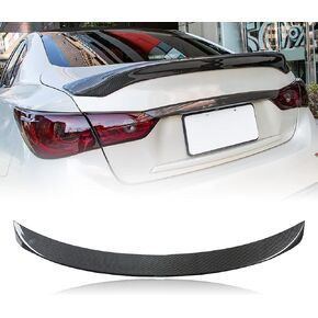 Q50 Trunk Spoiler Wing Compatible with 2014-2024 Infiniti Q50 Sedan Spoiler Carbon Fiber Hydro-Dipping Painted (DN-Type)