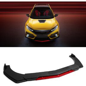 Universal Front Bumper Lip Body Kit, ABS Front Spoiler Carbon Fiber Front Bumper Lip Splitter Body Kit Lightweight Front Body Shovel For Most Cars