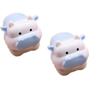 2Pcs Blue Cute Cattle Design Sharpener,Cow Ox Kawaii Pencils Sharpeners Girls Gifts Stationery Nice Design Processed Writing and Correction Supplies Office Supplies(Random Color)