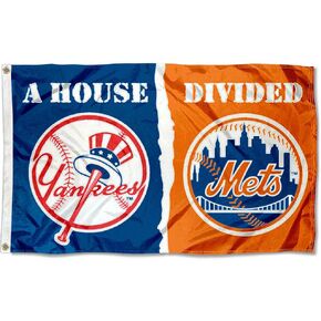 New York Yankees and NY Mets House Divided Flag