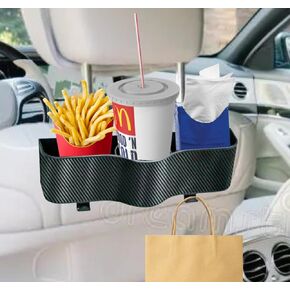 حامل أكواب السيارة العالمي للمقعد الخلفي وحامل المناديل. ملحقات سيارة متعددة الوظائف للتعليق للأطفال والكبار، منظم سيارة لمسند الرأس يتضمن 4 خطافات مجانية للسيارات. in Kuwait