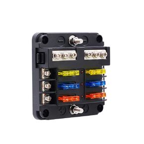 12 Way Blade Fuse Box Fuse Box Holder Standard Circuit Fuse Holder Box Block with LED Light Indication & Protection Cover for Car Boat Marine Trike Car Truck Vehicle SUV Yacht RV