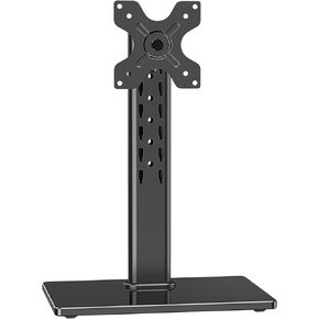 Single Monitor Stand Fits Max 32 inch Computer Screen, Free Standing Monitor Desk Stand Hold up to 17.6lbs, Monitor Mount with Height Adjustment, Swivel, Tilt, Rotation, VESA Mount 75/100mm