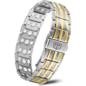 KGP® Magnetic Bracelets for Men Arthritis & Joint, Mens Adjustable Titanium Steel Magnetic Bracelet with 3X Strength Healing Magnets for Pain Relief, Magnetic Therapy Jewelry Gift for Men in Kuwait